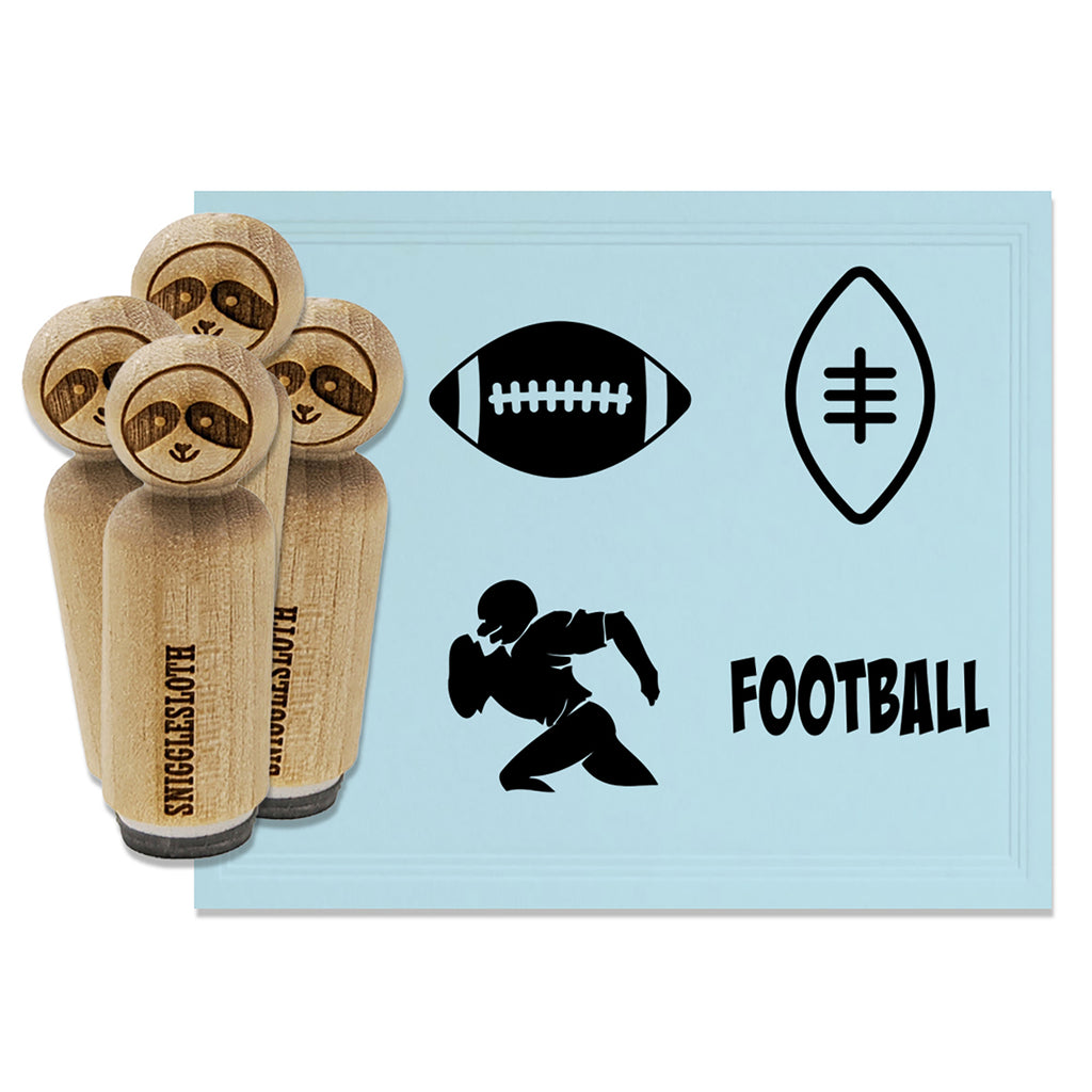 Football Ball Player Running Sport Text Rubber Stamp Set for Stamping Crafting Planners