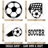 Soccer Ball Goal Net Sport Text Rubber Stamp Set for Stamping Crafting Planners