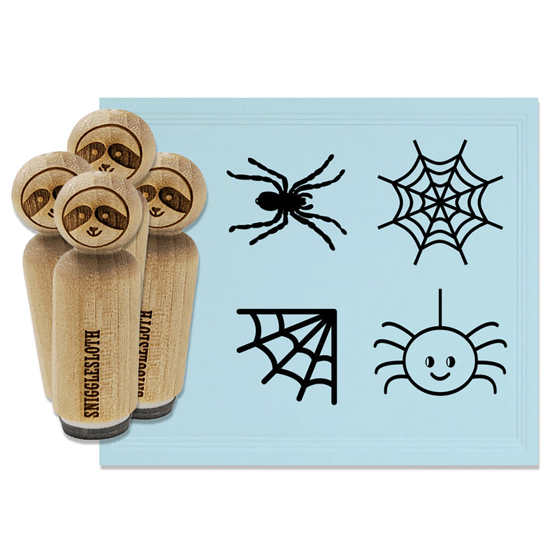 Cute Scary Spiders Webs Rubber Stamp Set for Stamping Crafting Planners