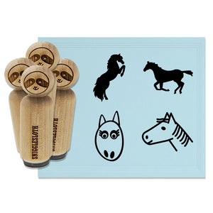 Horses Running Rearing Head Face Rubber Stamp Set for Stamping Crafting Planners