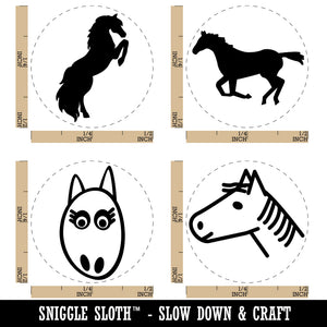 Horses Running Rearing Head Face Rubber Stamp Set for Stamping Crafting Planners