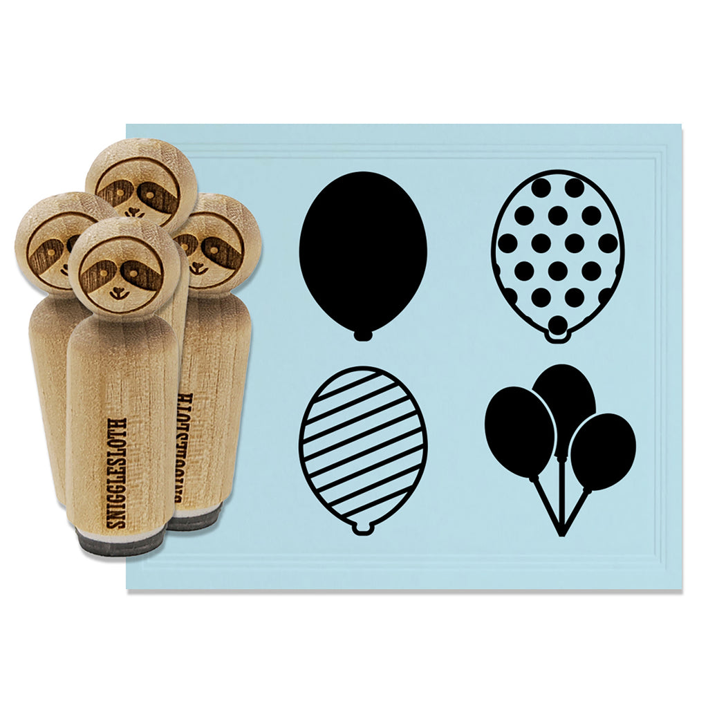 Balloons Birthday Party Shower Celebration Rubber Stamp Set for Stamping Crafting Planners
