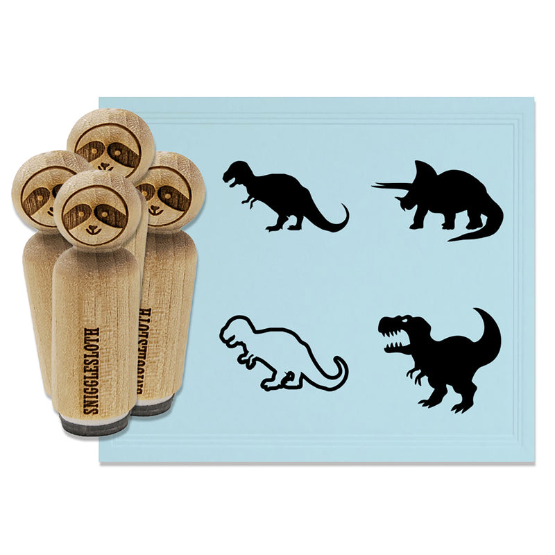 Tyrannosaurus Rex T-Rex Predator Prey Rubber Stamp Set for Stamping Crafting Planners