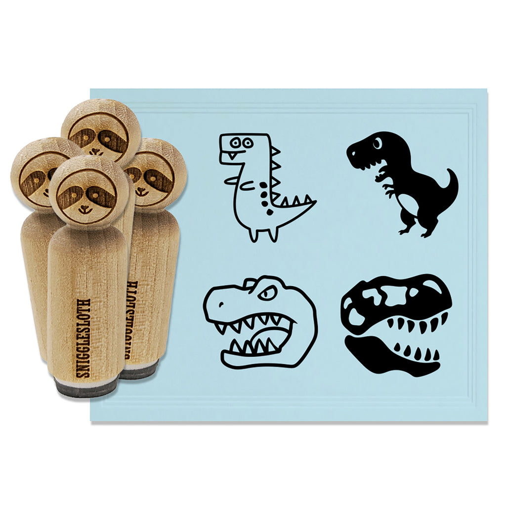 Tyrannosaurus Rex T-Rex Head Skull Fun Rubber Stamp Set for Stamping Crafting Planners