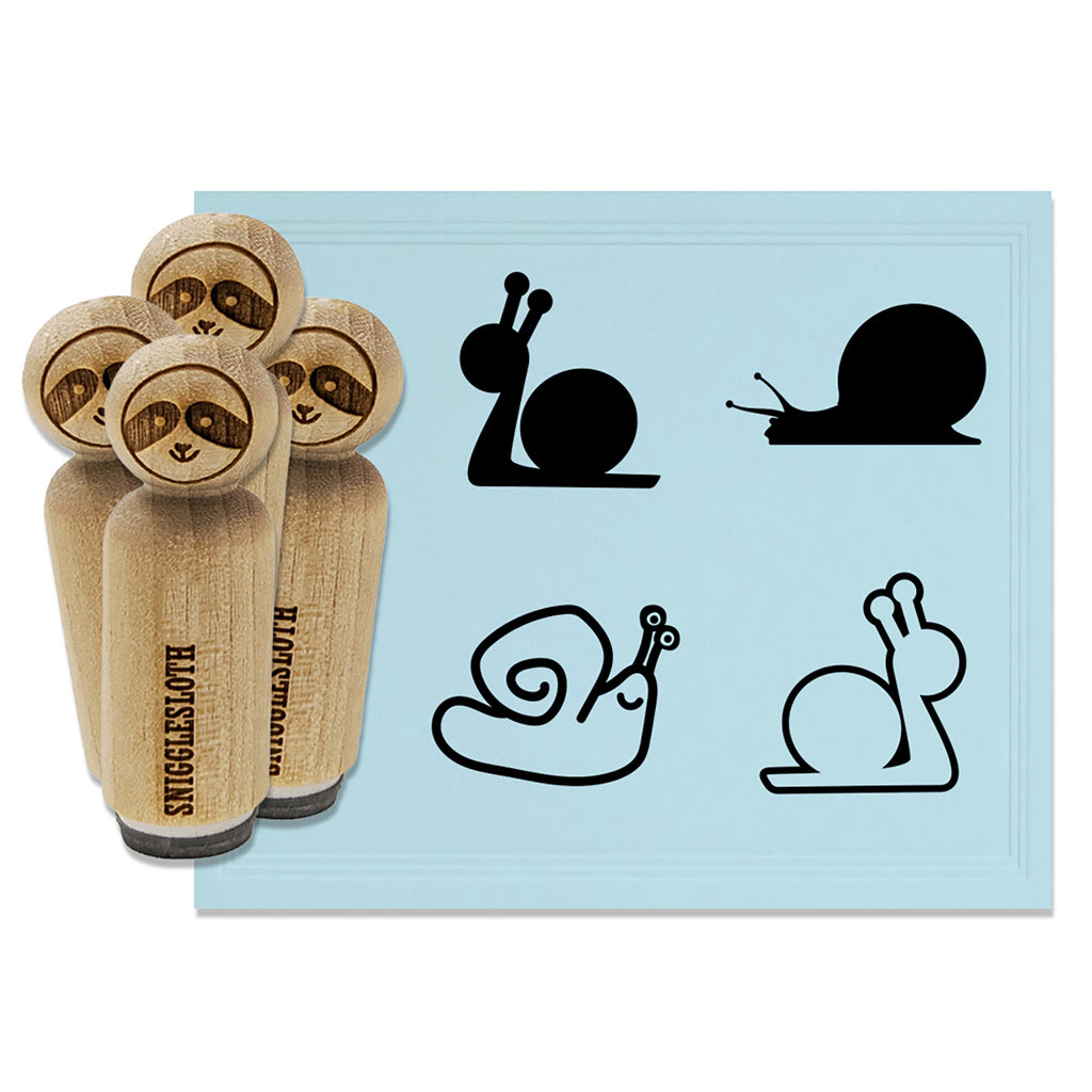 Snail Slow Doodle Outline Rubber Stamp Set for Stamping Crafting Planners