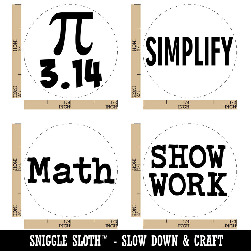 School Math Class Teacher Simplify Pi Show Work Rubber Stamp Set for Stamping Crafting Planners