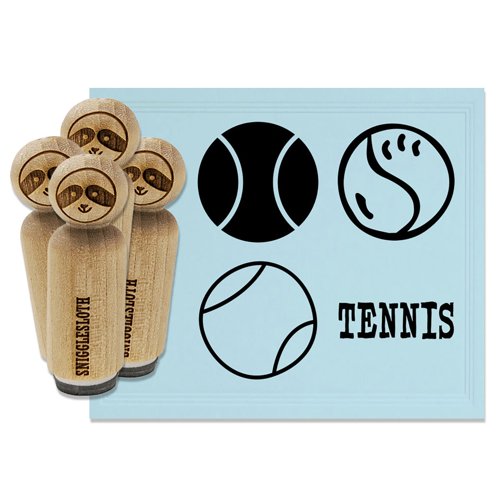 Tennis Ball Doodle Cute Text Rubber Stamp Set for Stamping Crafting Planners