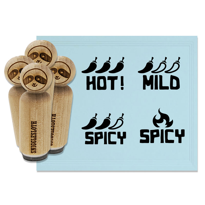Flavor Heat Mild Spicy Hot Fire Rubber Stamp Set for Stamping Crafting Planners