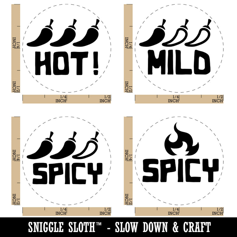 Flavor Heat Mild Spicy Hot Fire Rubber Stamp Set for Stamping Crafting Planners