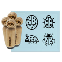 Ladybug Lady Bugs Cute Smiling Rubber Stamp Set for Stamping Crafting Planners