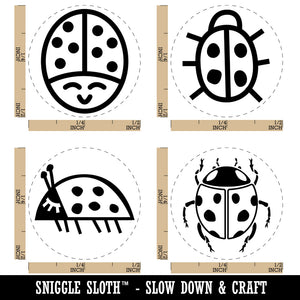 Ladybug Lady Bugs Cute Smiling Rubber Stamp Set for Stamping Crafting Planners