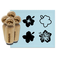 Hibiscus Flower Tropical Hawaii Rubber Stamp Set for Stamping Crafting Planners