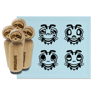 Cute Bee Sad Shocked Sleepy Unamused Rubber Stamp Set for Stamping Crafting Planners