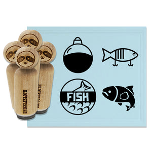 Fish Fishing Float Bobber Lure Rubber Stamp Set for Stamping Crafting Planners