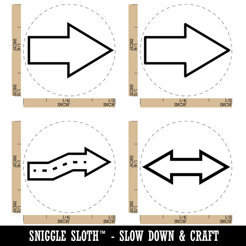 Outline Arrow Rounded Sharp Corners Crooked Double-Sided Rubber Stamp Set for Stamping Crafting Planners