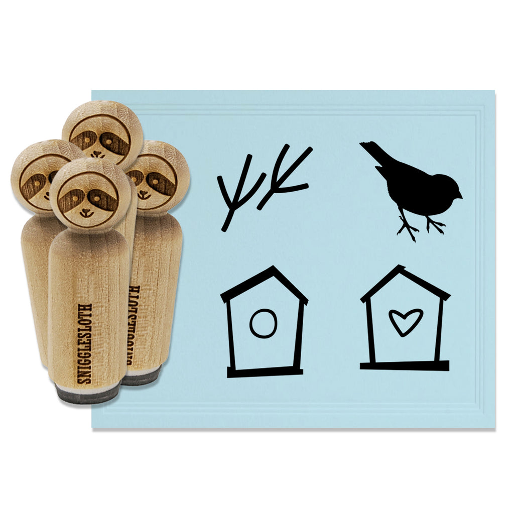 Birdhouses Bird House Tracks Footprints Rubber Stamp Set for Stamping Crafting Planners