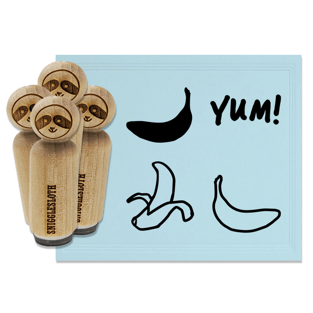 Banana Peeled Solid Fruit Rubber Stamp Set for Stamping Crafting Planners