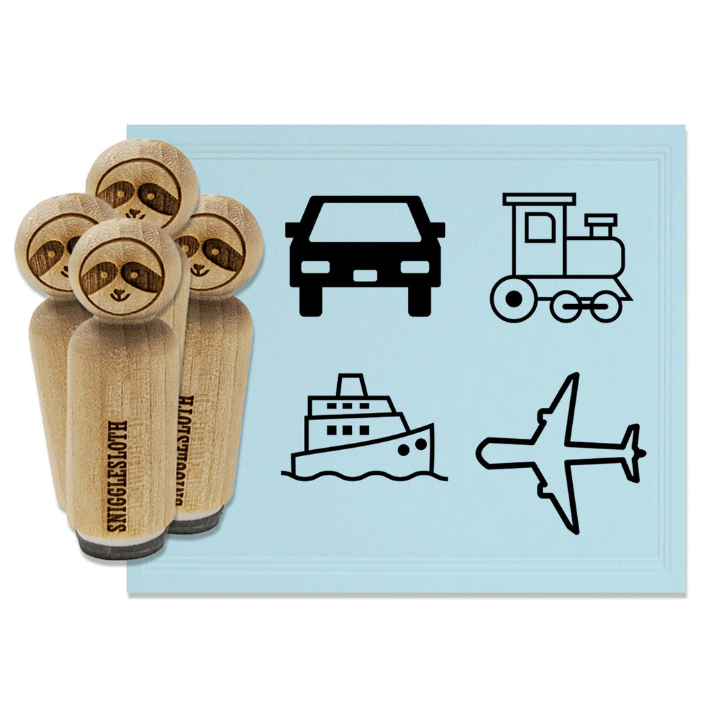 Travel Plane Train Car Automobile Cruise Ship Boat Rubber Stamp Set for Stamping Crafting Planners
