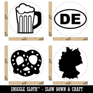 Germany German Country DE Pretzel Beer Stein Rubber Stamp Set for Stamping Crafting Planners