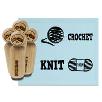 Knit Crochet Ball Skein Yarn Rubber Stamp Set for Stamping Crafting Planners