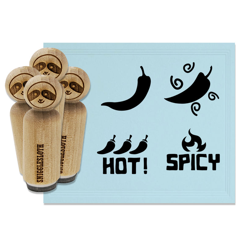 Chili Pepper Spicy Hot Rubber Stamp Set for Stamping Crafting Planners