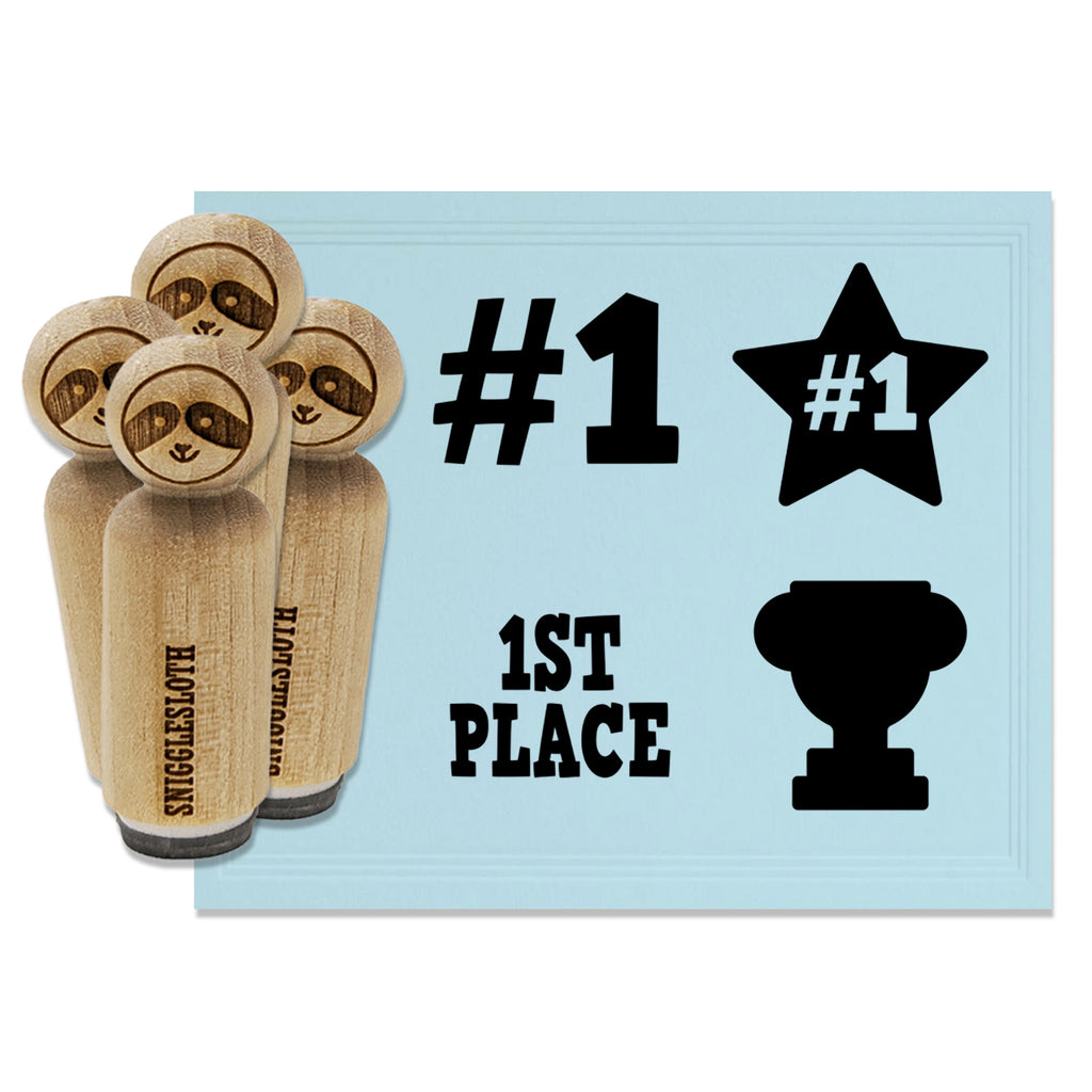 First Place Trophy Award Number One #1 Rubber Stamp Set for Stamping Crafting Planners