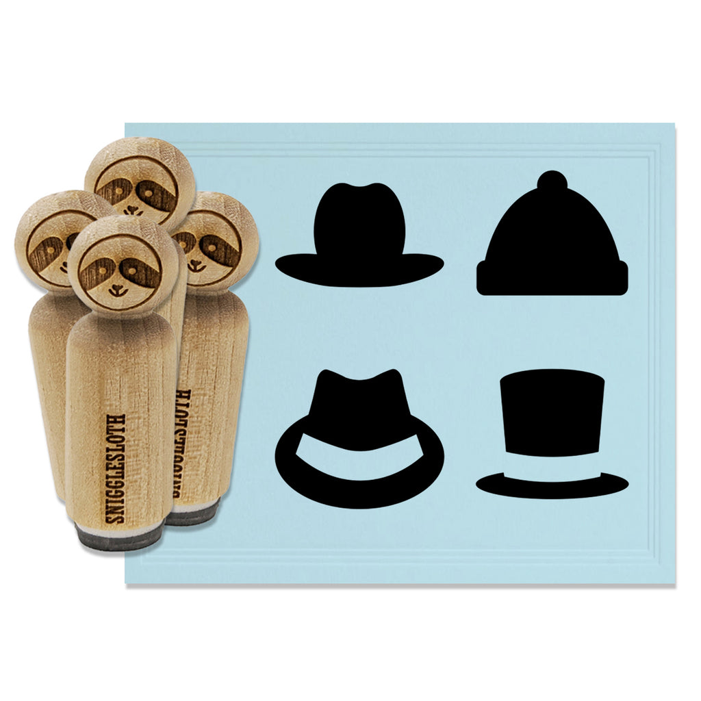 Hats Top Fedora Beanie Cowboy Rubber Stamp Set for Stamping Crafting Planners