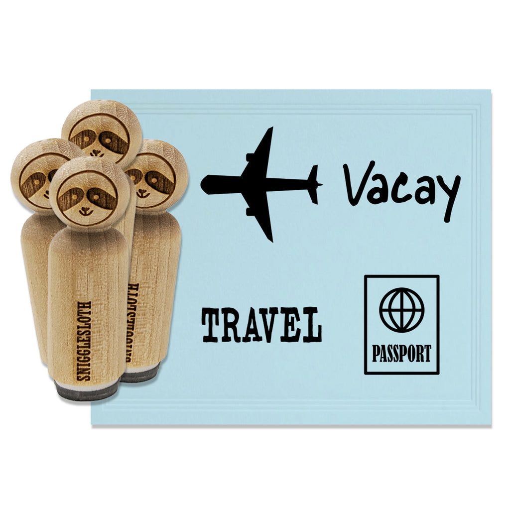 Vacation World Travel Airplane Country Vacay Rubber Stamp Set for Stamping Crafting Planners