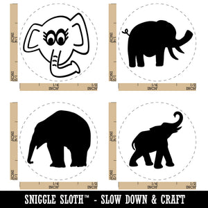Elephants Trumpeting Funny Face Rubber Stamp Set for Stamping Crafting Planners
