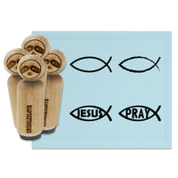 Ichthys Fish Pray Christian Jesus Rubber Stamp Set for Stamping Crafting Planners