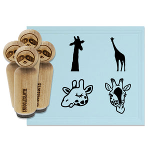 Giraffe Head Sleepy Standing Solid Rubber Stamp Set for Stamping Crafting Planners