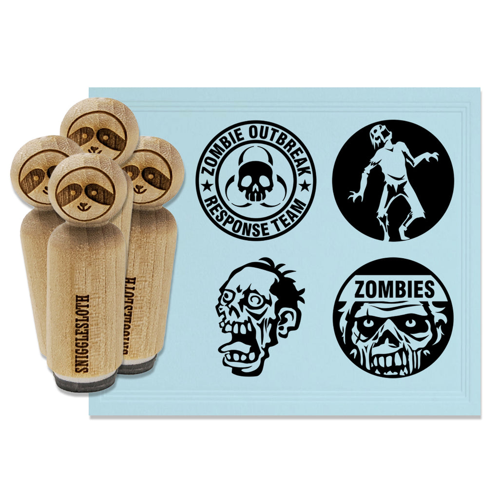 Zombie Undead Outbreak Response Team Rubber Stamp Set for Stamping Crafting Planners