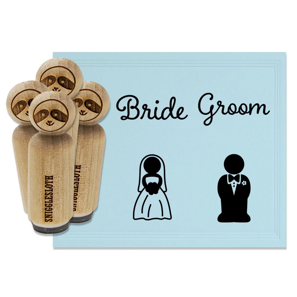 Wedding Bride Groom Symbols Text Rubber Stamp Set for Stamping Crafting Planners