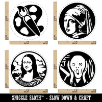 Famous Paintings Scream Mona Lisa Girl Pearl Earring Rubber Stamp Set for Stamping Crafting Planners
