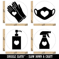 Pandemic Caring Mask Gloves Spray Bottle Soap Dispenser Rubber Stamp Set for Stamping Crafting Planners