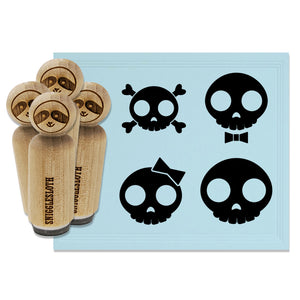 Fun Skulls Witty Sassy Dapper Cute Simple Rubber Stamp Set for Stamping Crafting Planners