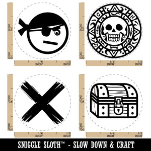 Pirate Booty Skull Coin Chest X Marks the Spot Rubber Stamp Set for Stamping Crafting Planners