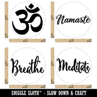 Yoga Namaste Meditate Breathe Om Aum Symbol Rubber Stamp Set for Stamping Crafting Planners