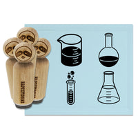 Chemistry Science Flask Test Tube Beaker Rubber Stamp Set for Stamping Crafting Planners