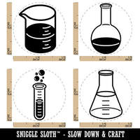 Chemistry Science Flask Test Tube Beaker Rubber Stamp Set for Stamping Crafting Planners