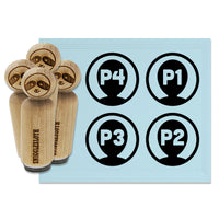 Gaming Player Indicators 1 2 3 4 One Two Three Four Rubber Stamp Set for Stamping Crafting Planners