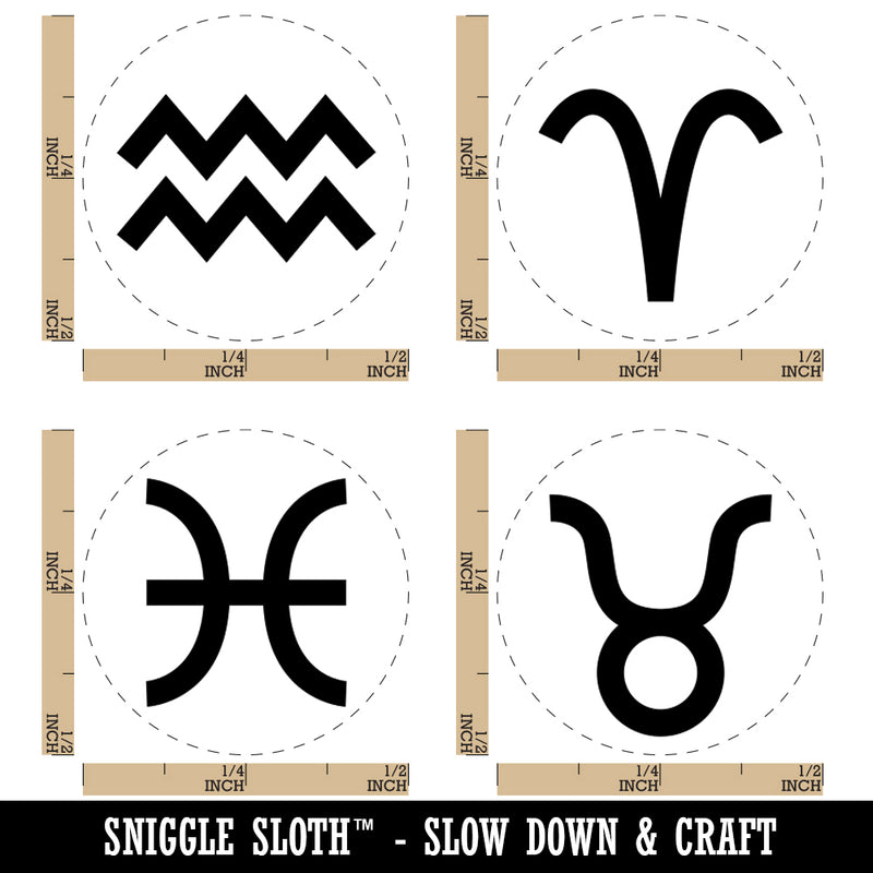 Zodiac Signs Aquarius Pisces Aries Taurus Rubber Stamp Set for Stamping Crafting Planners