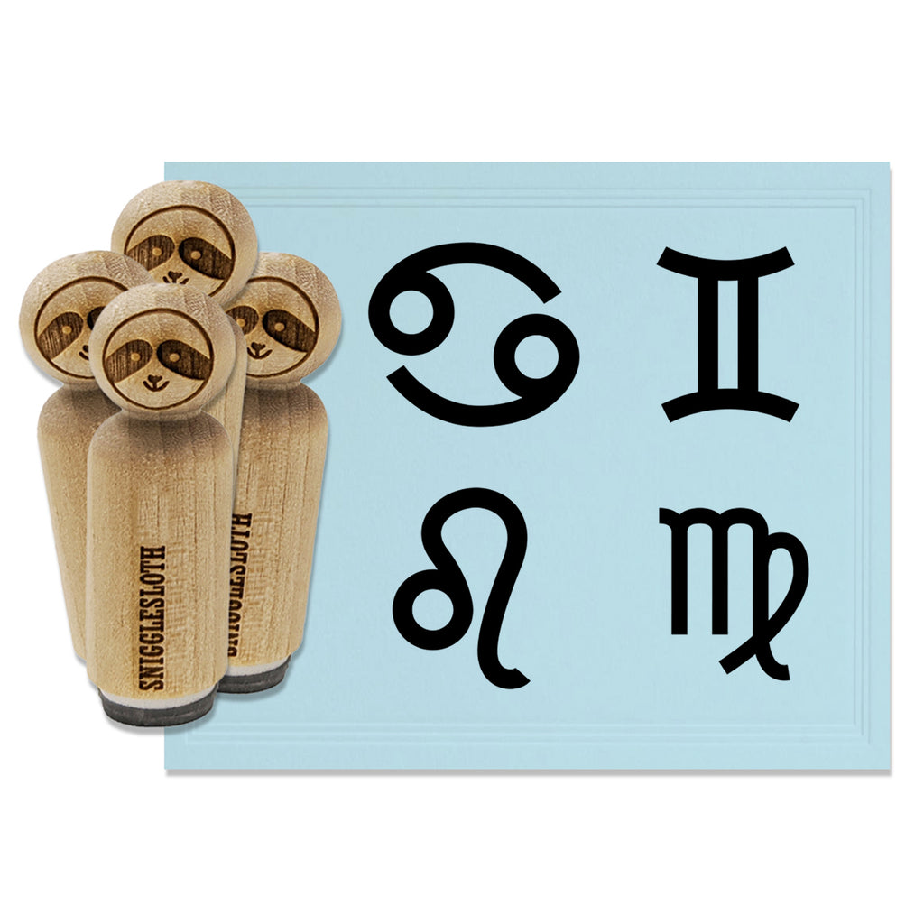 Zodiac Signs Gemini Cancer Leo Virgo Rubber Stamp Set for Stamping Crafting Planners