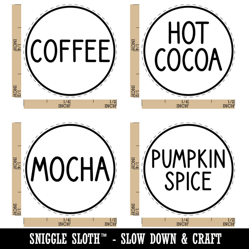 Flavor Scent Labels Coffee Mocha Hot Cocoa Pumpkin Spice Rubber Stamp Set for Stamping Crafting Planners