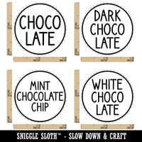 Flavor Scent Labels Chocolate Dark White Mint Rubber Stamp Set for Stamping Crafting Planners