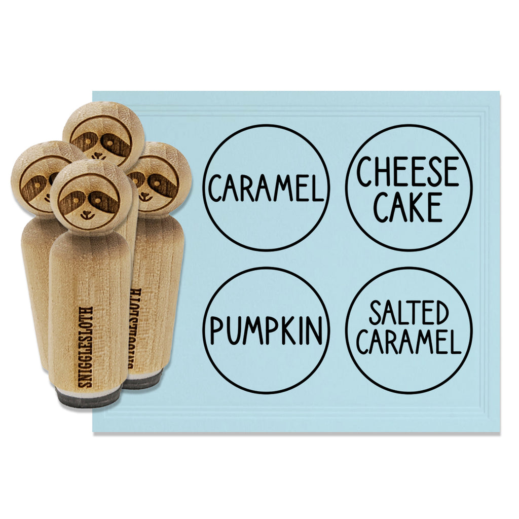 Flavor Scent Labels Caramel Salted Pumpkin Cheesecake Rubber Stamp Set for Stamping Crafting Planners
