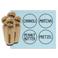 Flavor Scent Labels Peanut Butter Matcha Cannoli Pretzel Rubber Stamp Set for Stamping Crafting Planners