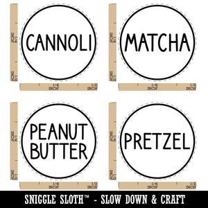 Flavor Scent Labels Peanut Butter Matcha Cannoli Pretzel Rubber Stamp Set for Stamping Crafting Planners