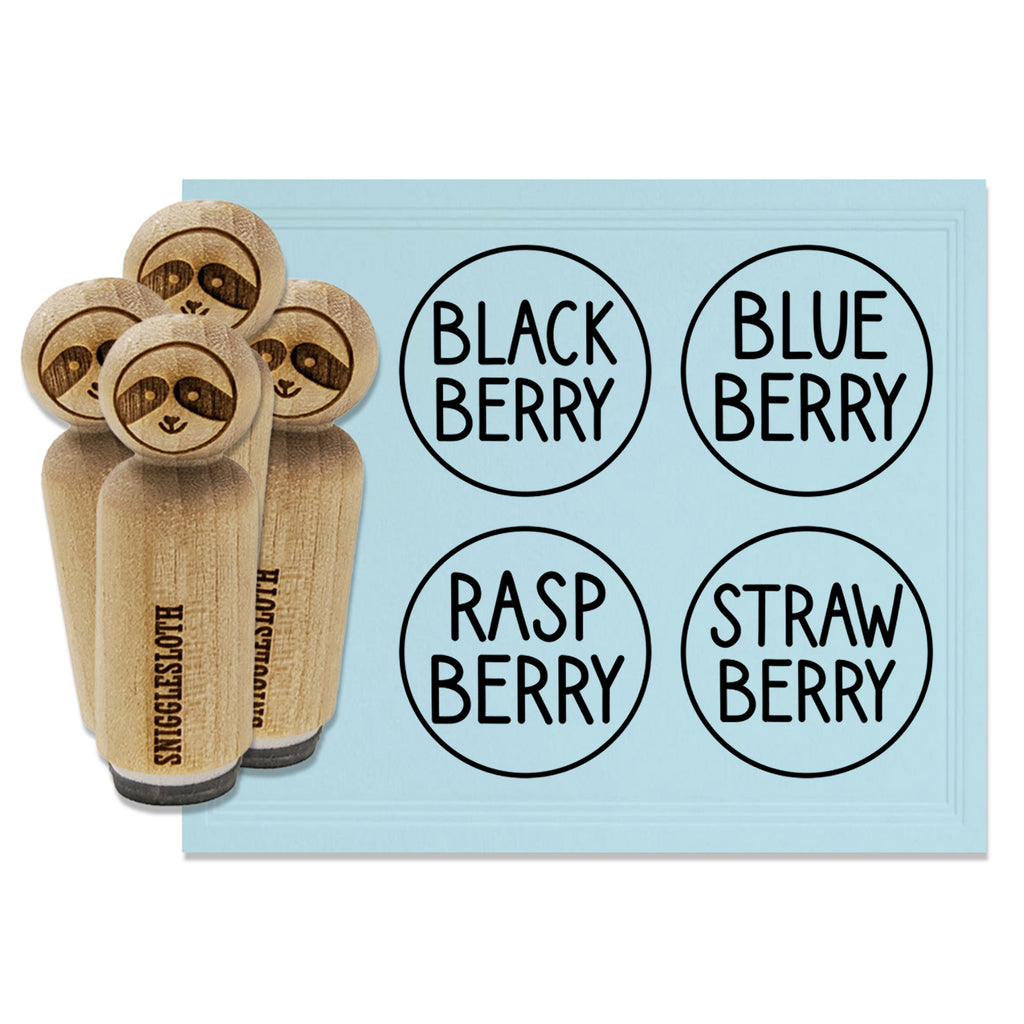 Flavor Scent Labels Blueberry Raspberry Blackberry Strawberry Rubber Stamp Set for Stamping Crafting Planners