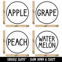 Flavor Scent Labels Grape Apple Peach Watermelon Rubber Stamp Set for Stamping Crafting Planners